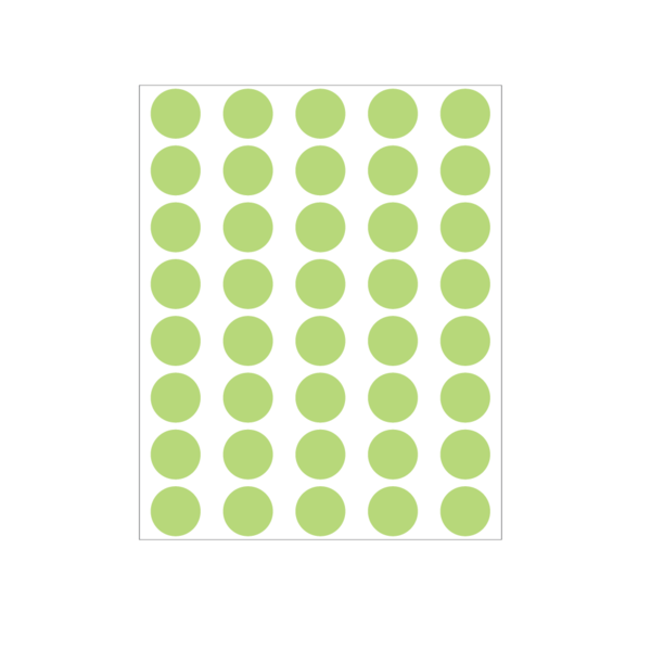 Nevs 1/2" Color Coding Dots Lime - Sheet Form DOT-12M Lime